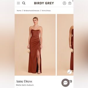 Birdy Grey Matte Satin Auburn Dress
